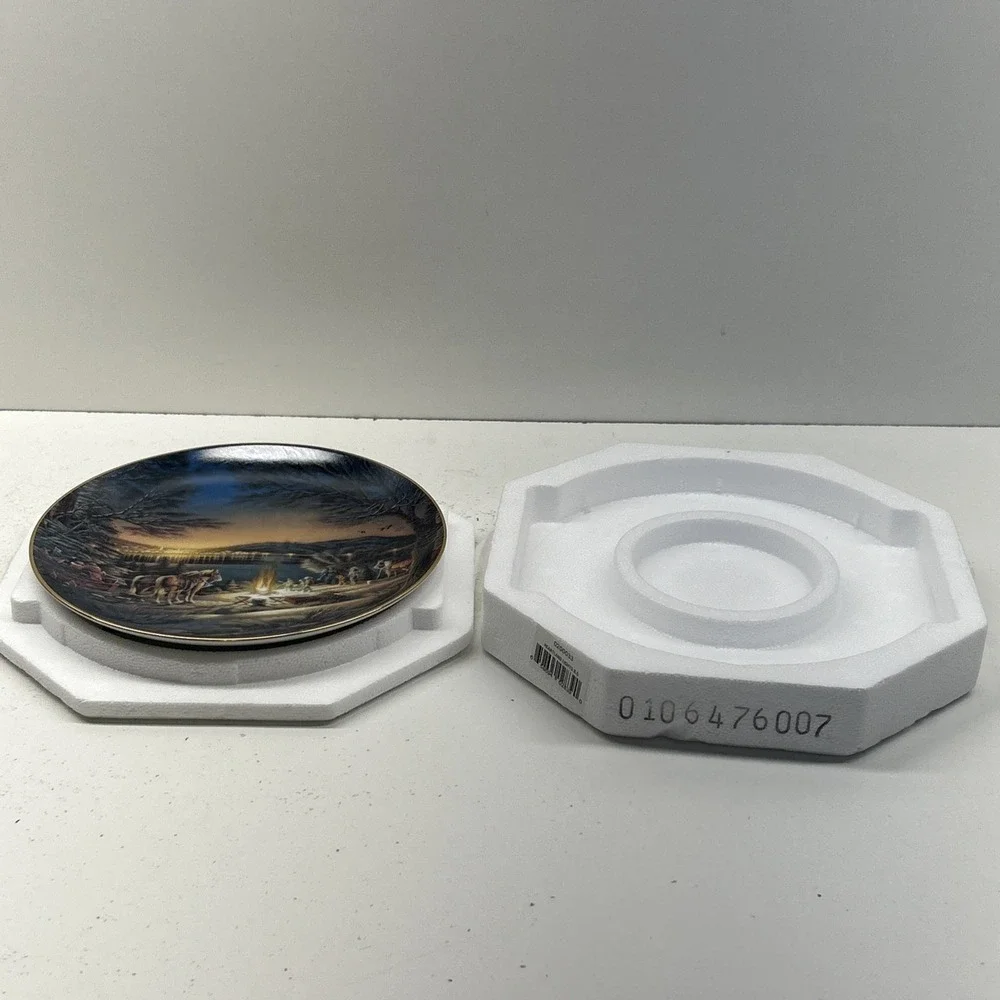 Bradford Exchange Terry Redlin Heartland Lights Christmas Plate With COA